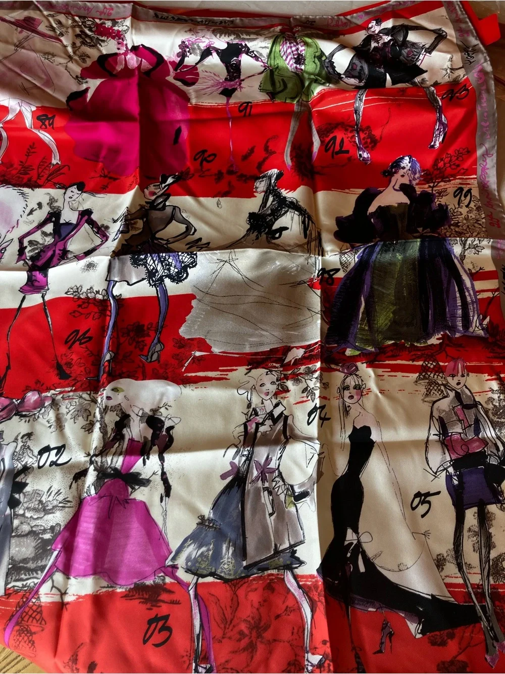 Christian Lacroix Commemorative Illustrated Silk Scarf 2007 - Picture 3 of 5